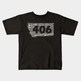 Montana Cities 406 Area Code Kids T-Shirt